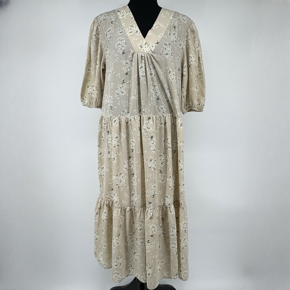 ZIA Floral‎ Empire Waist Midi Dress Small Cottagecore Prairie Puff Sleeve Boho